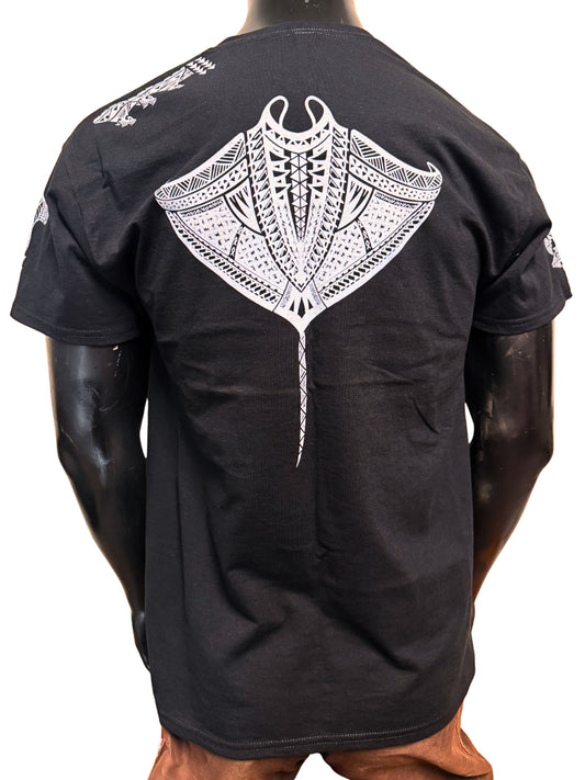 Shark and Turtle Black T-Shirt