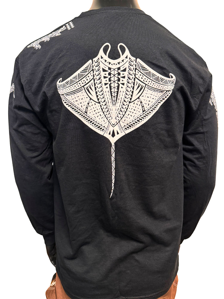 Shark and Turtle Long Sleeve Black
