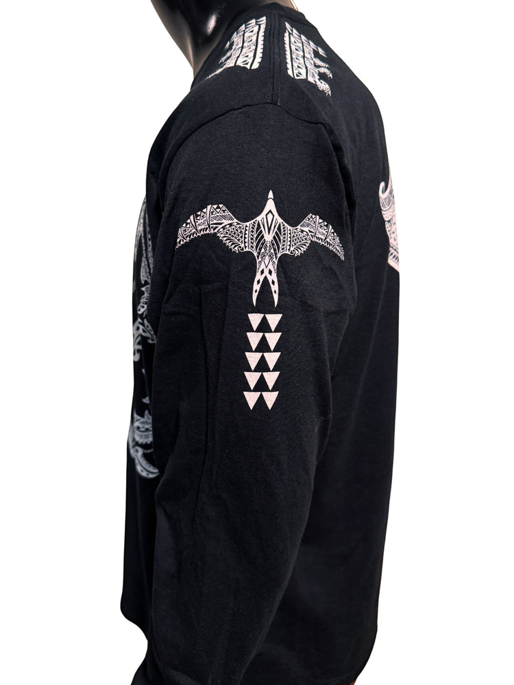 Shark and Turtle Long Sleeve Black