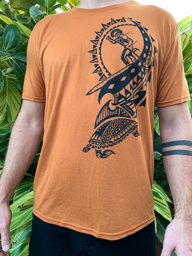 Men's T-Shirt - Standup Paddle-boarder - Texas Orange - Tribal Edge Clothing